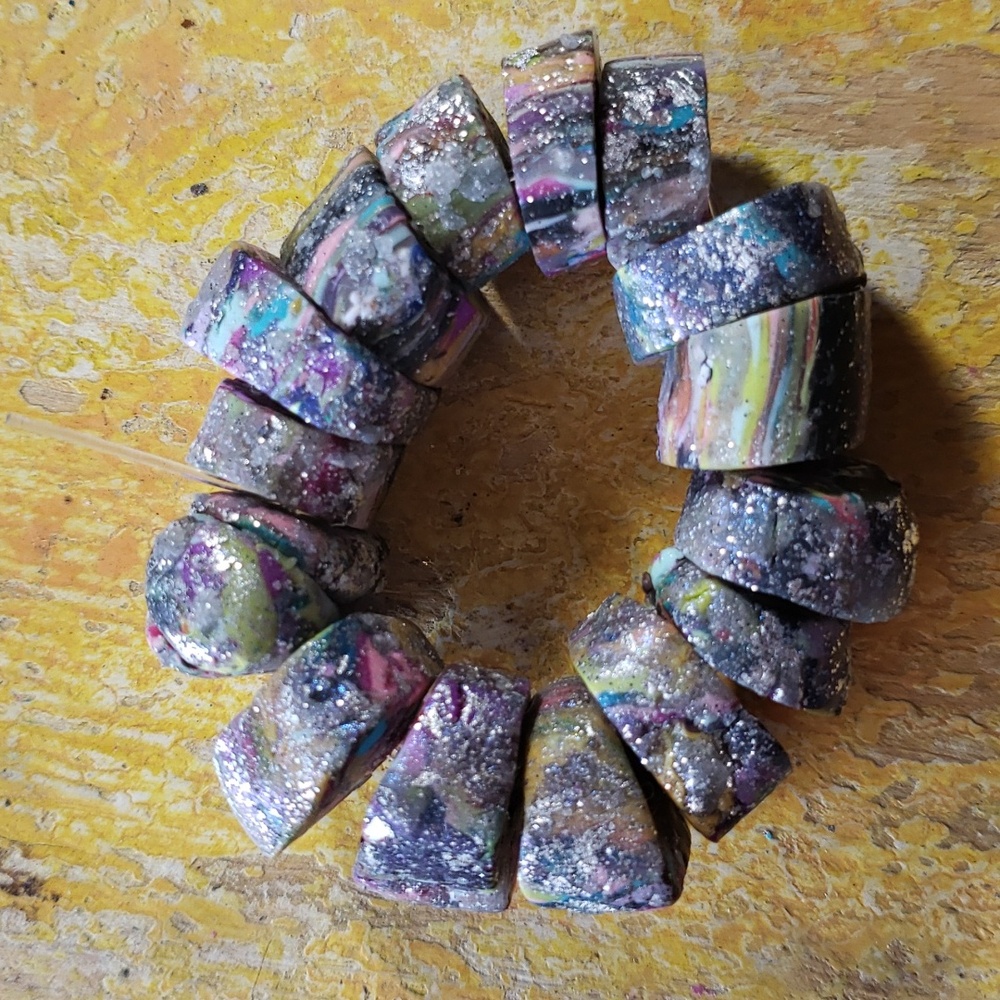 15 Handmade Clay Beads